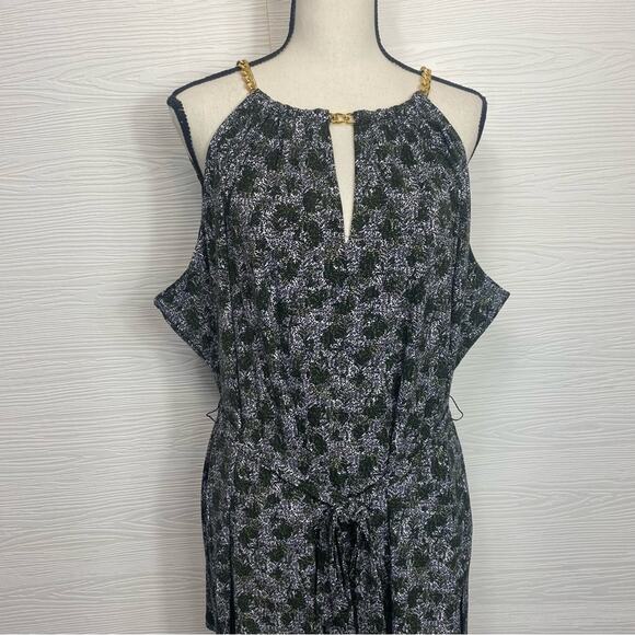 Michael Michael Kors Women's Plus Size Green Printed Chain-Neck Halter 3X - Picture 3 of 8